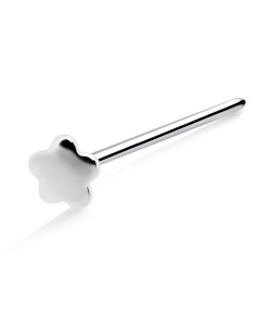 Smaller Flower Shaped Silver Straight Nose Stud NSKA-08s